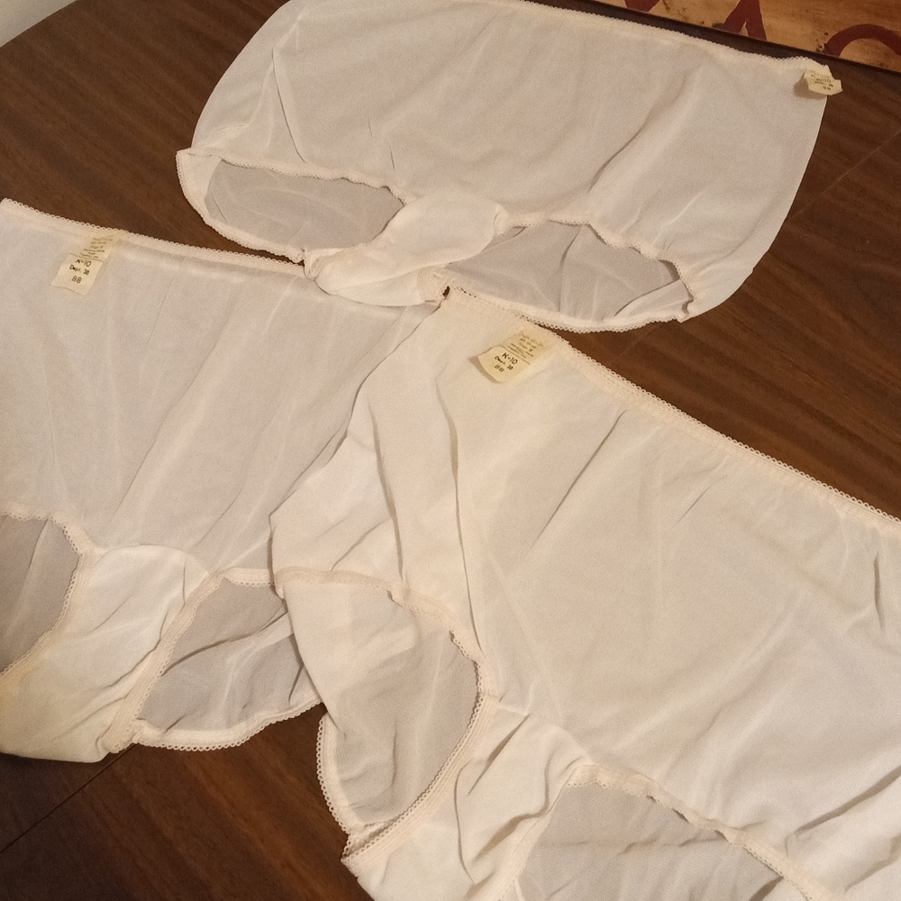3 Vintage Nylon Granny Panties New With Tag Deadstock